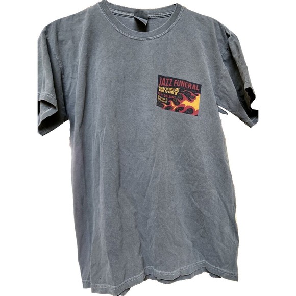 Jazz Funeral Skeleton New Orleans Medium T-Shirt Unisex Horror Halloween 2 Sides - Picture 3 of 6